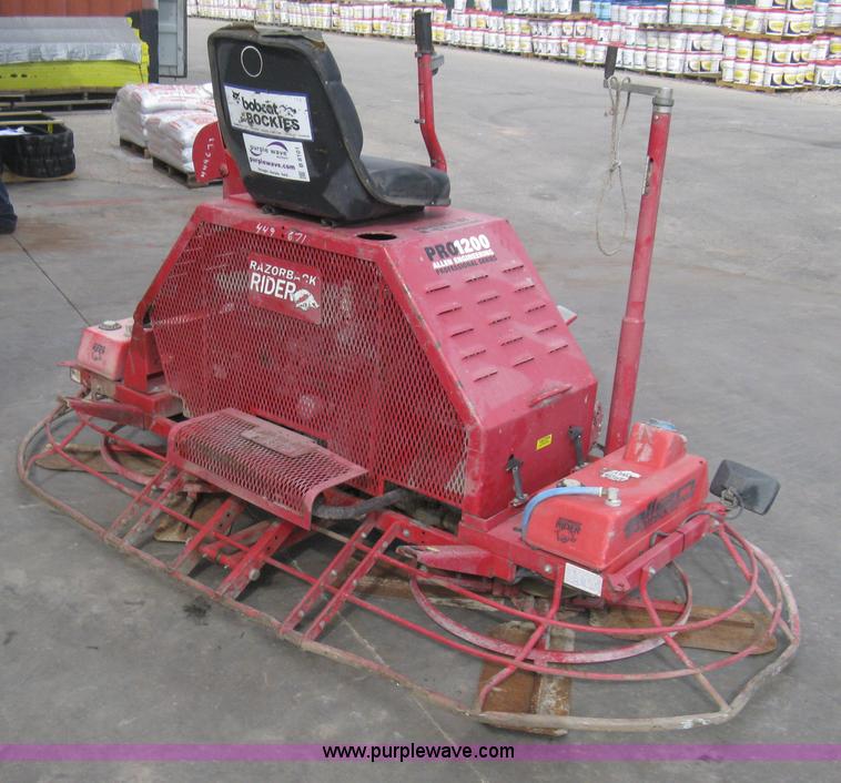 image for item B8101 2002 Razorback Rider Pro 1200 Professional Series ride-on power trowel