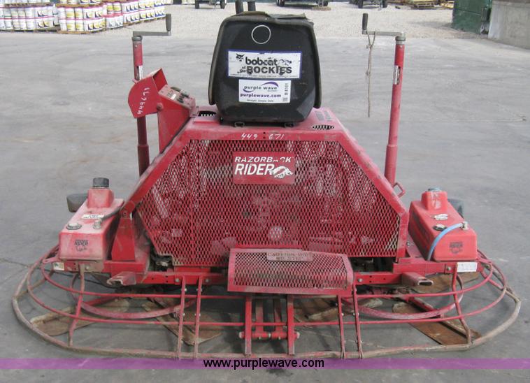 image for item B8101 2002 Razorback Rider Pro 1200 Professional Series ride-on power trowel