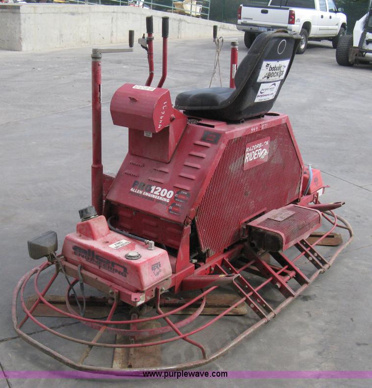 image for item B8101 2002 Razorback Rider Pro 1200 Professional Series ride-on power trowel