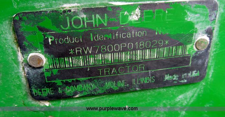image for item B2855 1996 John Deere 7800 MFWD tractor