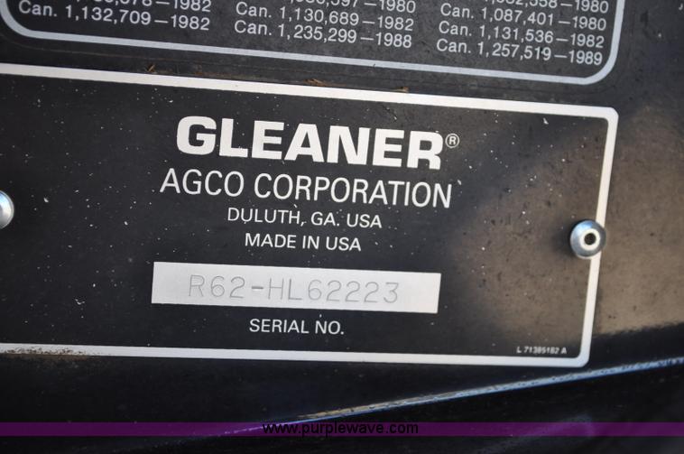 image for item C3006 2002 AGCO Gleaner R62 Custom Harvest Special combine