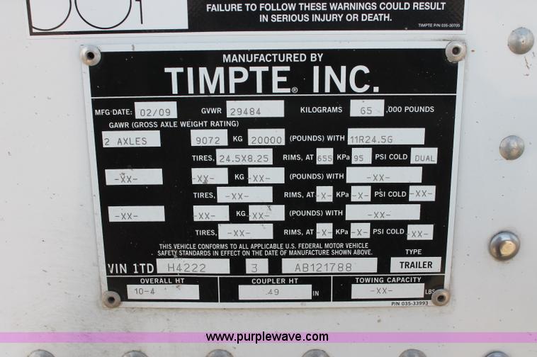 image for item F6022 2010 Timpte Super Hopper 42' grain trailer