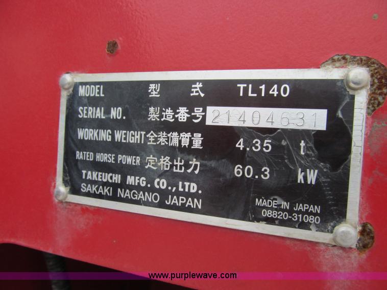 image for item A8460 2006 Takeuchi TL140 skid steer