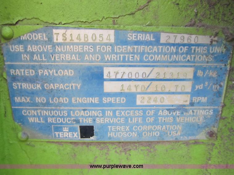 image for item B2842 Terex TS14B scraper