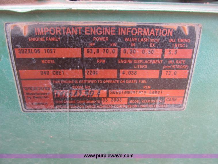 image for item B5212 2003 Volvo BL70 backhoe