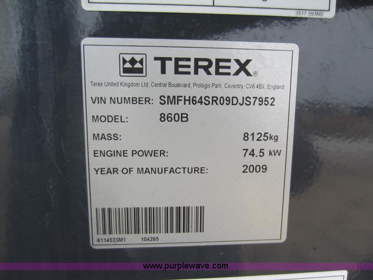 image for item D5619 2009 Terex TX860B backhoe