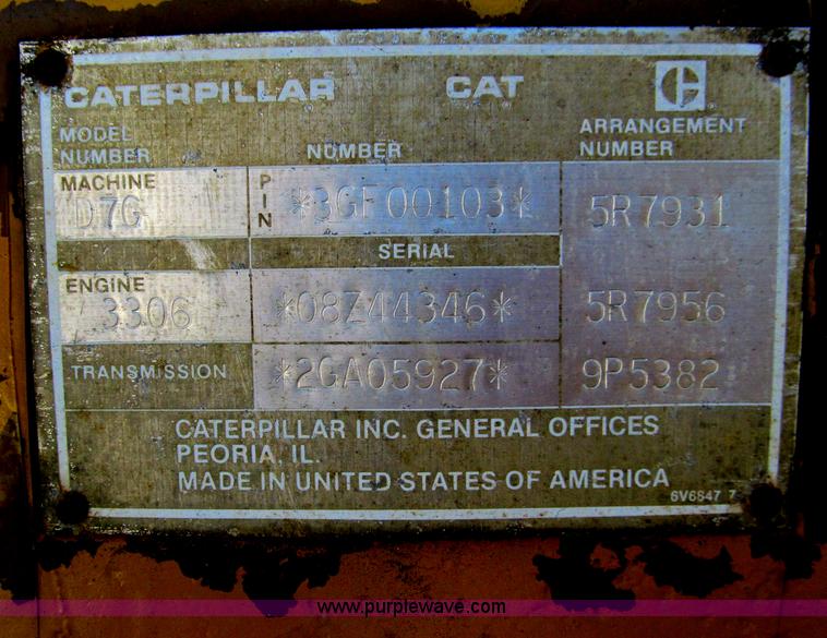 image for item F4568 1988 Caterpillar D7G dozer