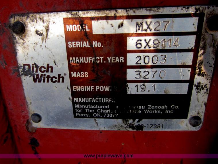 image for item F6516 2003 Ditch Witch MX27 mini excavator