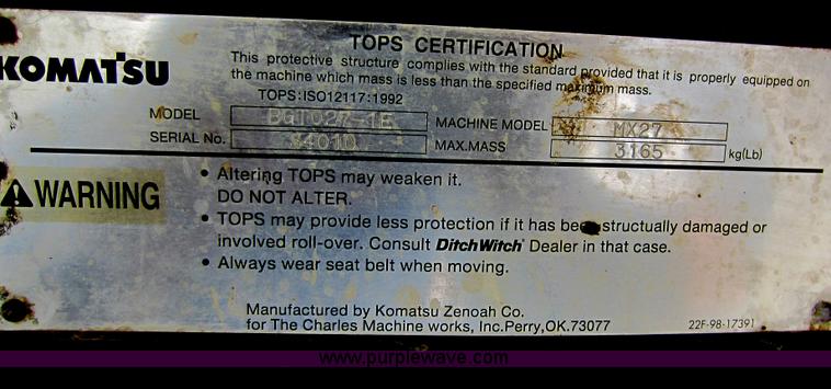 image for item F6516 2003 Ditch Witch MX27 mini excavator