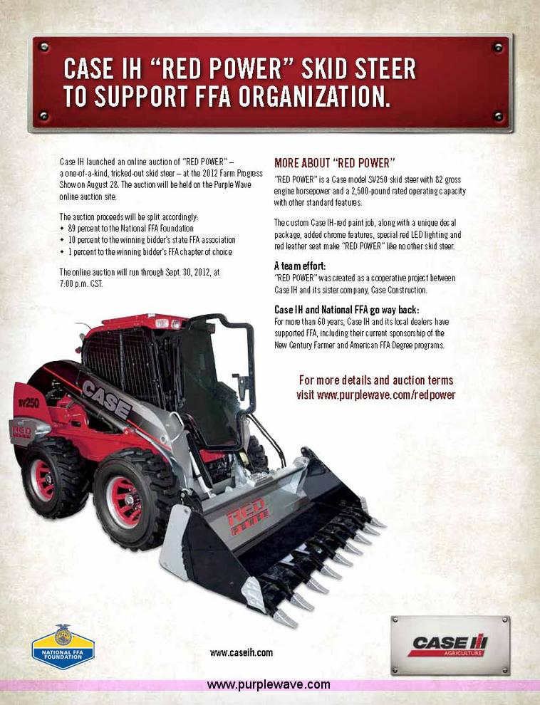 image for item B1474 2011 Case IH SV250 "RED POWER" skid steer