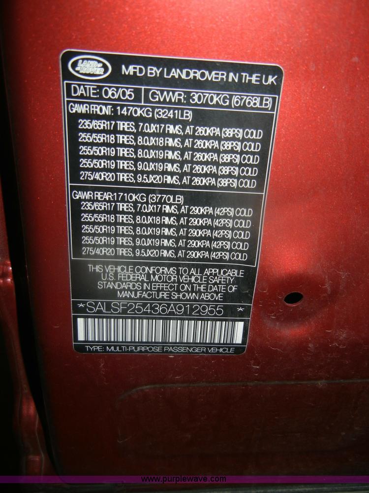 image for item D4877 2006 Land Rover Range Rover Sport HSE