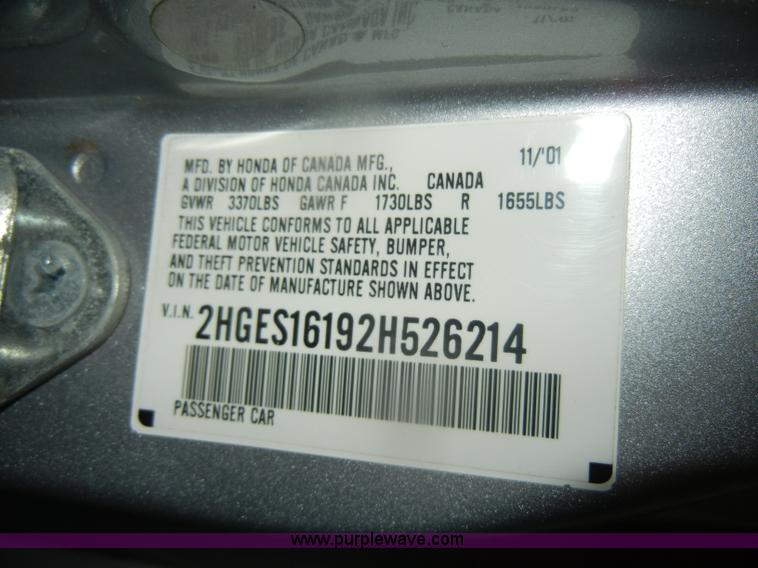 image for item D4880 2002 Honda Civic DX