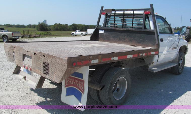 image for item E2105 1998 Dodge Ram 3500 flatbed pickup truck