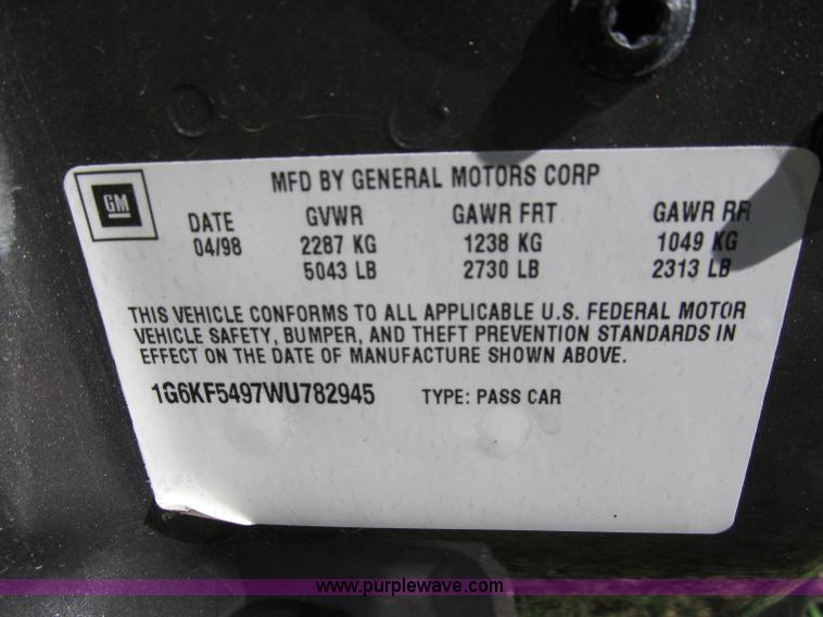 image for item E2157 1998 Cadillac DeVille Concours