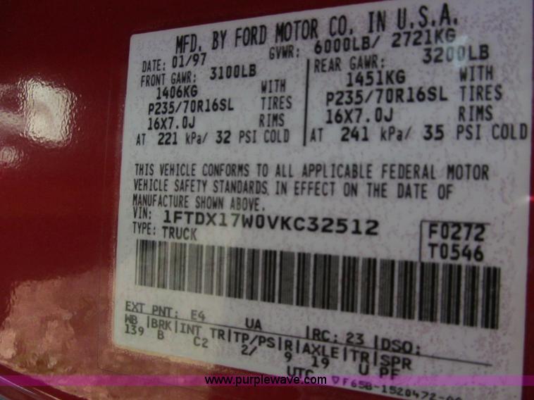 image for item E2158 1997 Ford F150 XL SuperCab pickup truck