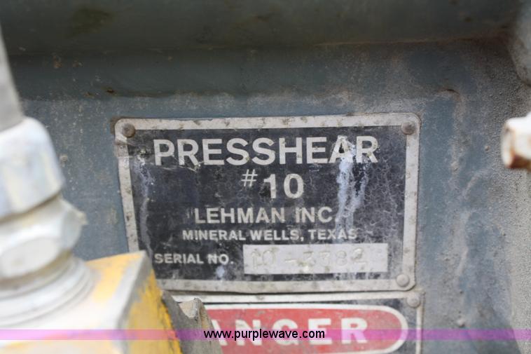image for item K9867 Lehman press shear #10