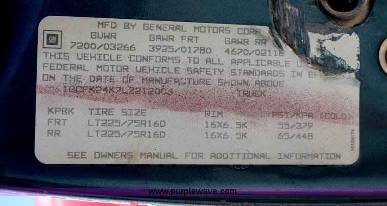 image for item C2806 1990 Chevrolet 2500 pickup truck