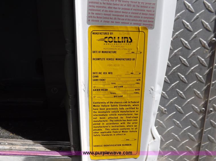 image for item F6021 1991 Ford E350 ambulance