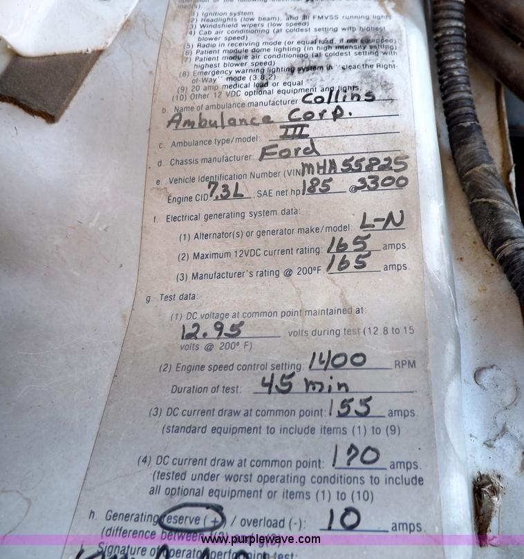 image for item F6021 1991 Ford E350 ambulance