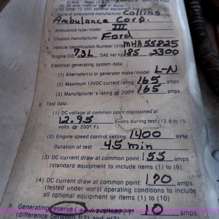 image for item F6021 1991 Ford E350 ambulance