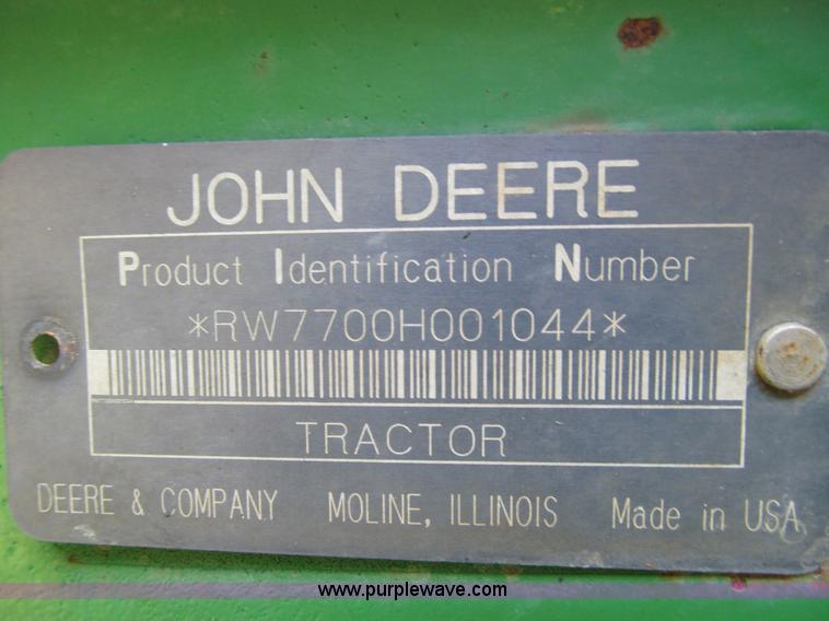 image for item E3505 1991 John Deere 7700 MFWD tractor