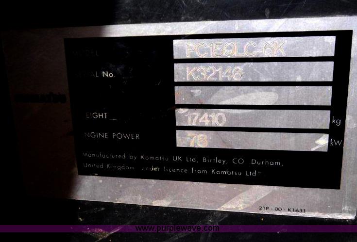 image for item B1496 2000 Komatsu PC150LC-6K excavator