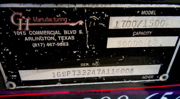 image for item B2478 2007 G&H 1700L 24' roll-off pup trailer