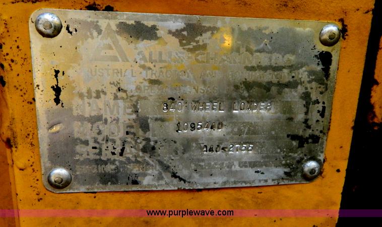 image for item B3887 Allis 840 wheel loader