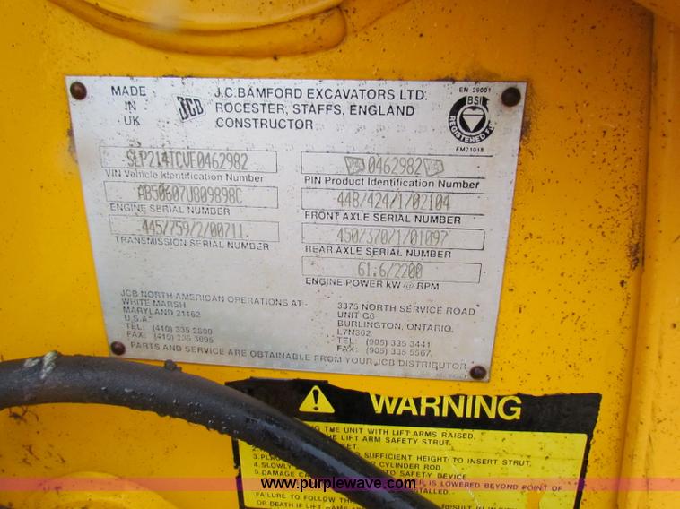 image for item B7428 JCB 214 Series III backhoe