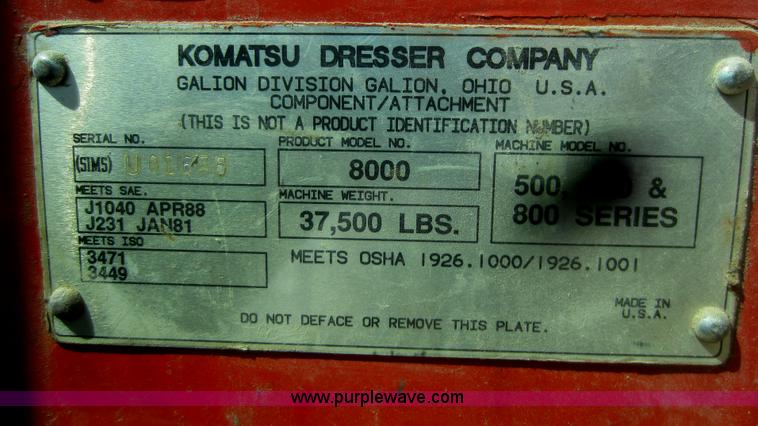 image for item G4825 1995 Galion 830 motor grader