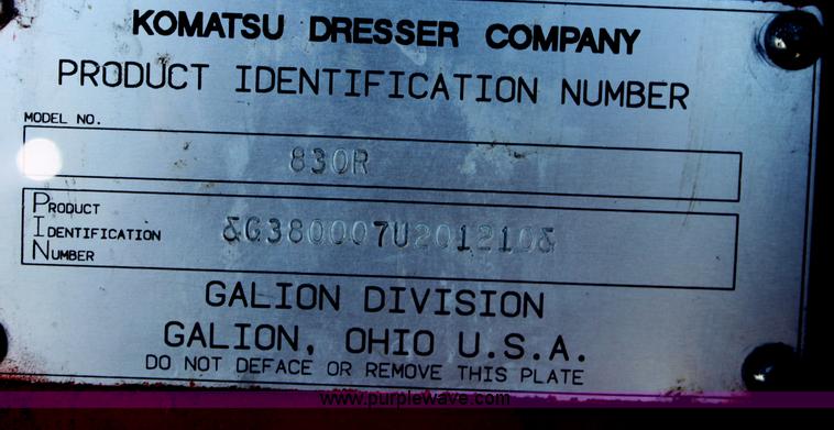 image for item G4826 1995 Galion 830 motor grader