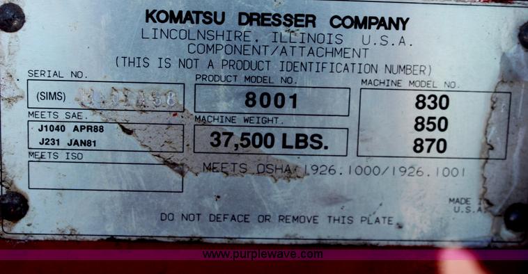 image for item G4826 1995 Galion 830 motor grader