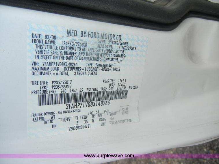 image for item B6984 2008 Ford Crown Victoria Police Interceptor