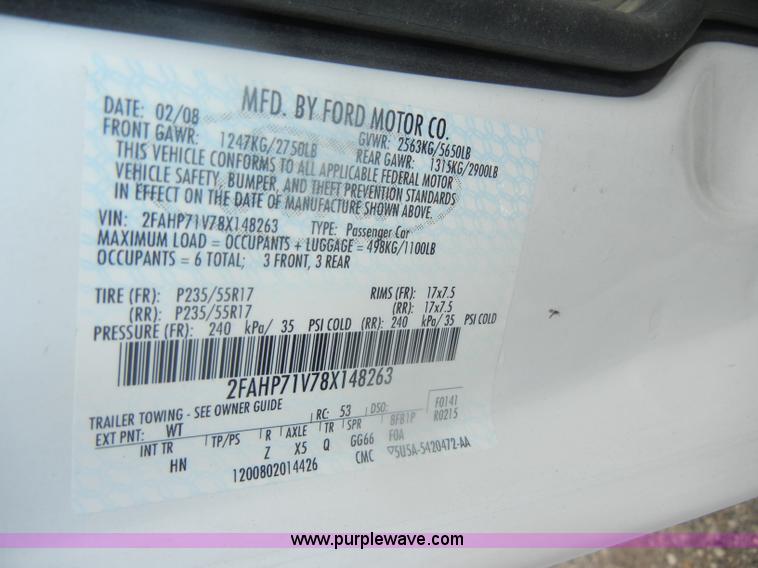 image for item B6994 2008 Ford Crown Victoria Police Interceptor