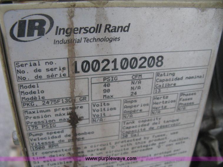 image for item R9694 Ingersoll Rand gas powered air compressor