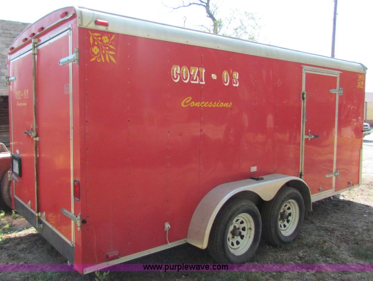 image for item B7498 1999 16' enclosed trailer