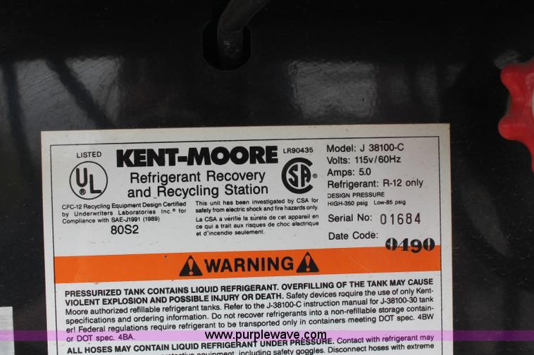 image for item C2838 Kent-Moore air conditioning, refrigerant recovery, and recycling system