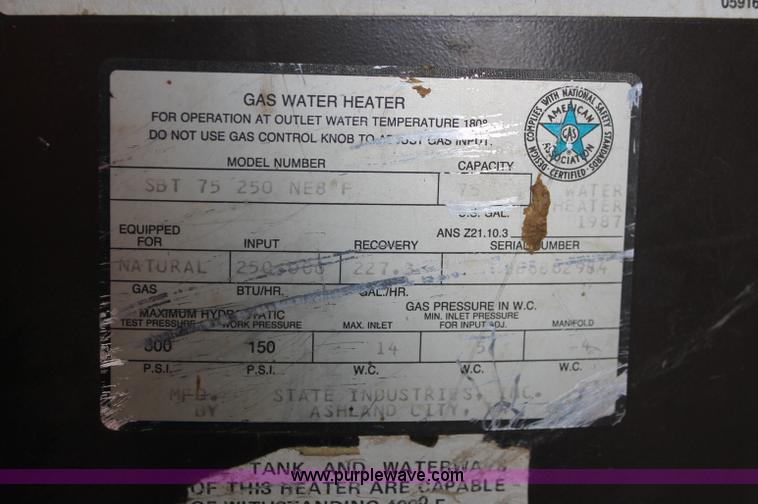 image for item C2850 State 75 gallon water heater