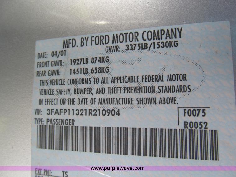 image for item E2179 2001 Ford Escort ZX2