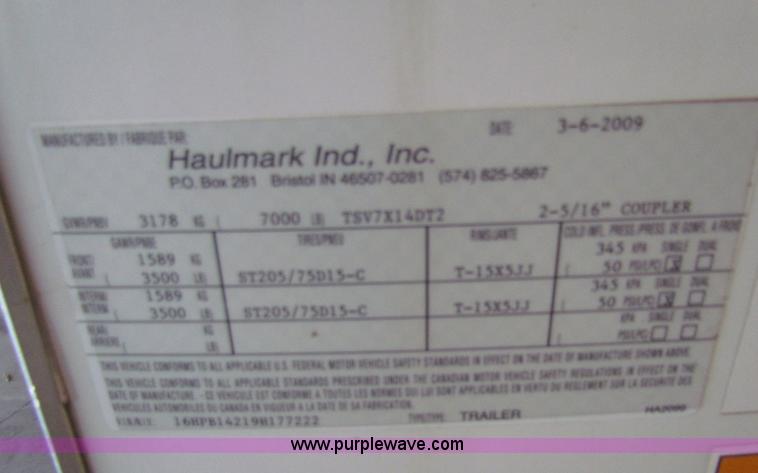 image for item E8036 2009 Haulmark 14' enclosed trailer