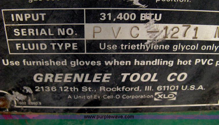 Greenlee 850 propane fired PVC pipe bender in Wichita, KS | Item L9999 sold  | Purple Wave