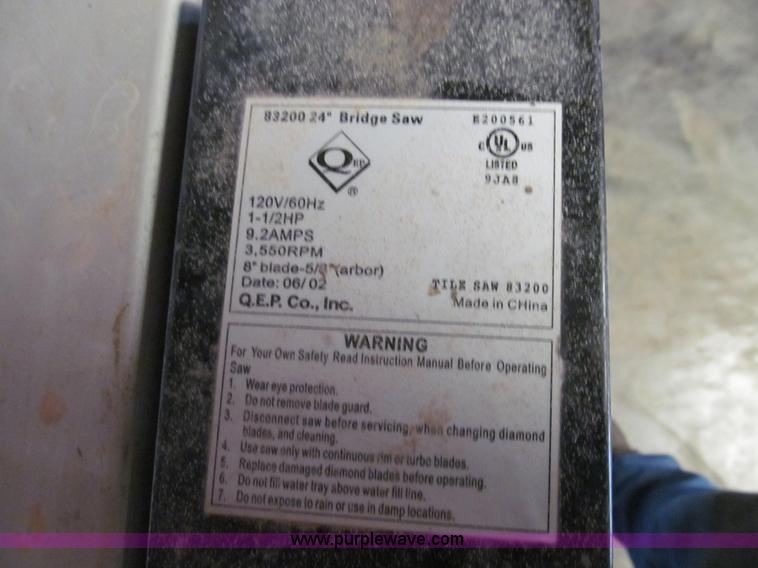 image for item O9005 2002 Bridge electric tile saw