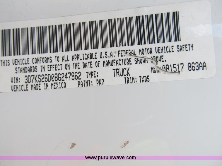 image for item B2882 2008 Dodge Ram 2500 HD Big Horn Edition pickup truck