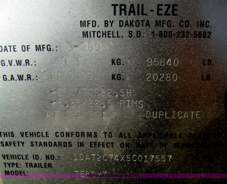 image for item F5533 2005 Trail-Eze TE80HT 48' trailer
