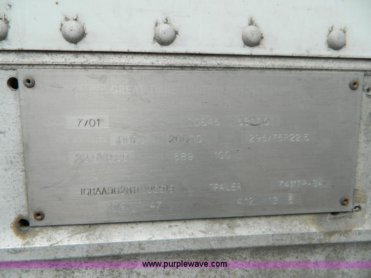 image for item B3908 2001 Great Dane dry van trailer