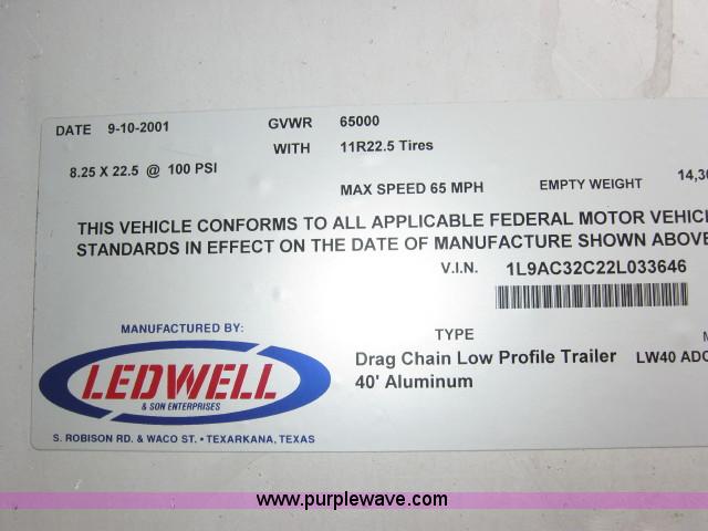 image for item E2096 2002 Ledwell 40' dry bulk trailer