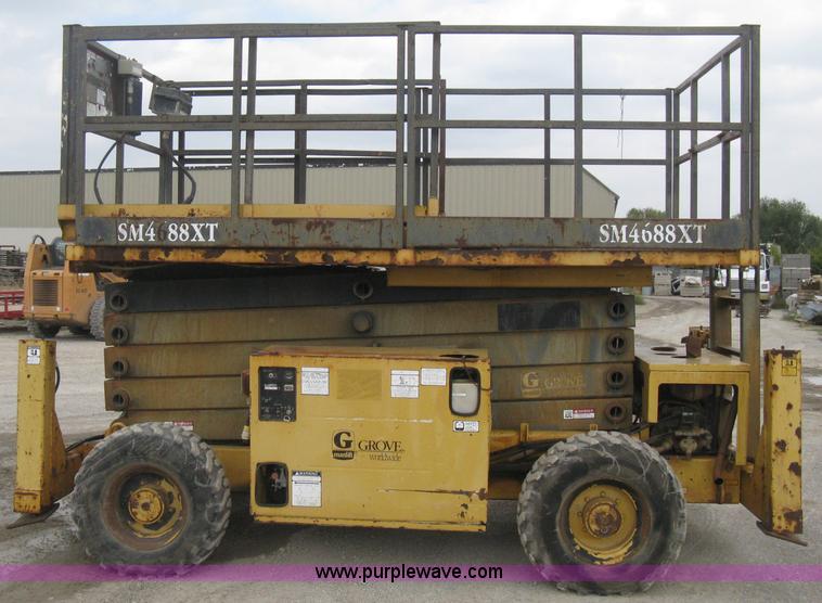 image for item B8295 1995 Grove SuperMax SM4688XT rough terrain scissor lift