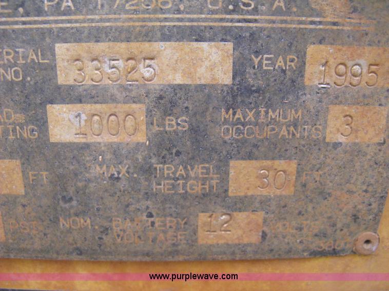 image for item B8295 1995 Grove SuperMax SM4688XT rough terrain scissor lift