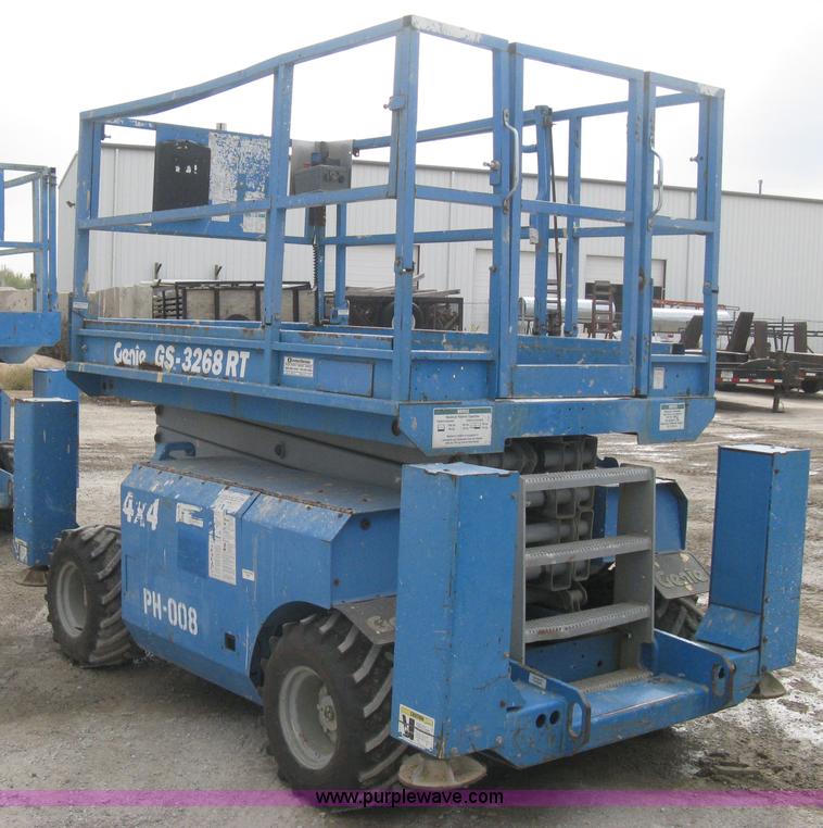 image for item B8298 2001 Genie GS-3268RT rough terrain scissor lift