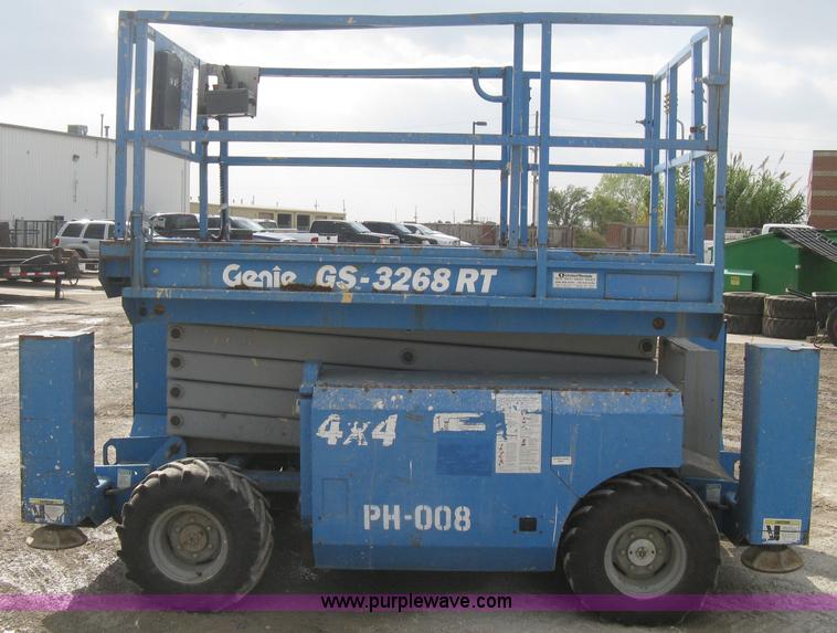 image for item B8298 2001 Genie GS-3268RT rough terrain scissor lift
